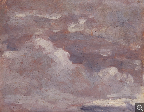 Eugène BOUDIN (1824-1898), Ciel brun et gris, ca. 1848-1853, huile sur papier, 9,7 x 12,2 cm. © MuMa Le Havre / Florian Kleinefenn