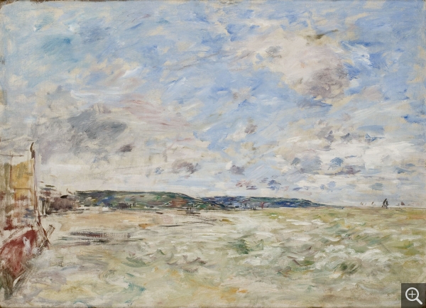 Eugène BOUDIN (1824-1898), Esquisse de la Tour Malakoff vue de la jetée promenade à Trouville, ca. 1896, huile sur toile, 59,5 cm x 81,5 cm. © MuMa Le Havre / Florian Kleinefenn