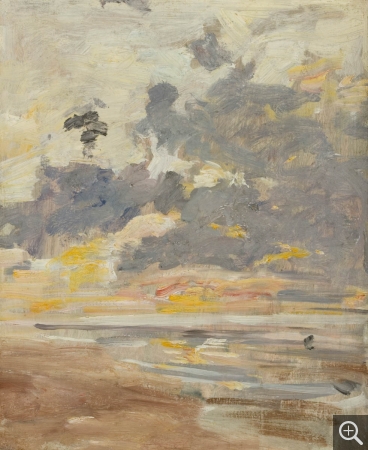 Eugène BOUDIN (1824-1898), Grand ciel, ca. 1888-1895, huile sur bois, 26,8 x 21,8 cm. © MuMa Le Havre / Florian Kleinefenn