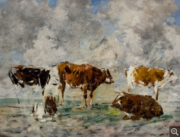 Eugène BOUDIN (1824-1898), Studies of Cows, ca. 1881-1888, oil on canvas, 43.3 x 58.4 cm. © MuMa Le Havre / Florian Kleinefenn