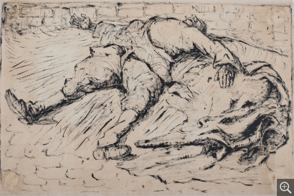 Albert COPIEUX (1885-1956), Cadavre d’un soldat (verso), charcoal. © MuMa Le Havre / Charles Maslard