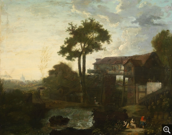 Jean-Louis DEMARNE (ca. 1752-1829), The Mill, ca. 1820, oil on wood, 46 x 59 cm. © MuMa Le Havre / Florian Kleinefenn