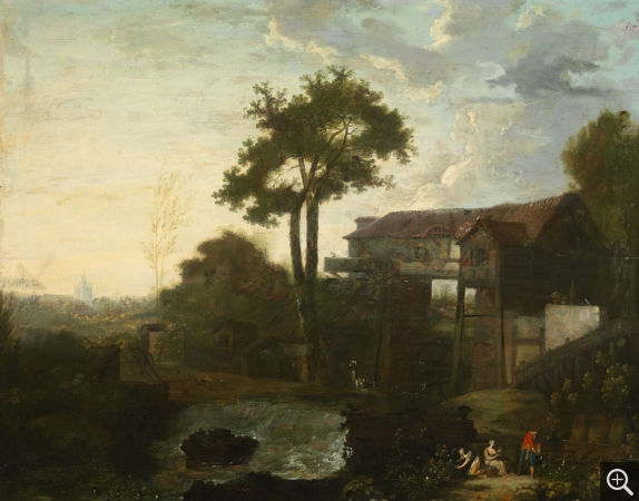 Jean-Louis DEMARNE (ca. 1752-1829), Le Moulin, ca. 1820, huile sur bois, 46 x 59 cm. © MuMa Le Havre / Florian Kleinefenn