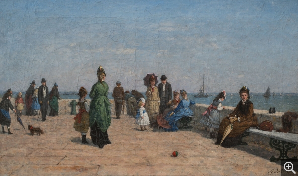 Louis Alexandre DUBOURG (1821-1891), La Jetée d’Honfleur, huile sur toile, 35,5 x 65,5 cm. © MuMa Le Havre / David Fogel