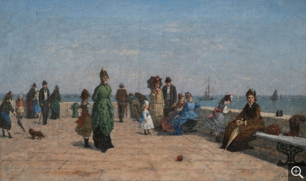 Louis Alexandre DUBOURG (1821-1891), The Jetty in Honfleur, oil on canvas, 35.5 x 65.5 cm. © MuMa Le Havre / David Fogel