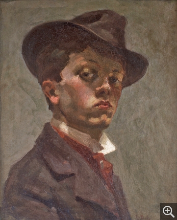 Raoul DUFY (1877-1953), Autoportrait au chapeau mou, vers 1898, huile sur toile, 41 × 33 cm. Le Havre, Musée d'art moderne André Malraux, dépôt du Centre Pompidou, MNAM-CCI, legs de Mme Raoul Dufy, 1963. © MuMa Le Havre / David Fogel © ADAGP, Paris 2019