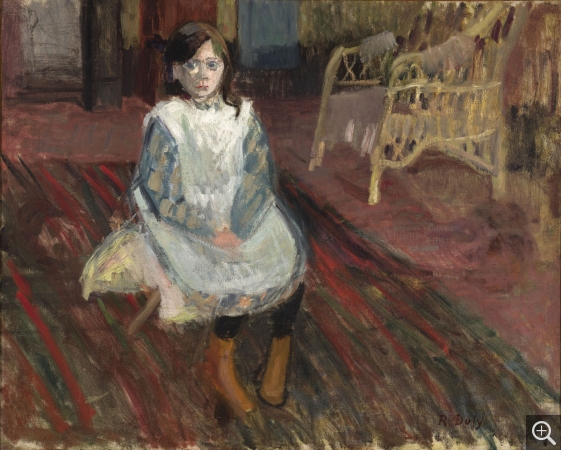 Raoul DUFY (1877-1953), Fillette assise, vers 1898-1900, oil on canvas, 65 × 81 cm. Private collection. © Coll. part / MuMa Le Havre / Florian Kleinefenn © ADAGP, Paris 2019