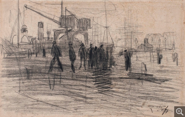 Raoul DUFY (1877-1953), Dessin préparatoire pour "Fin de journée au Havre", vers 1900-1901, , 15.5 x 24.5 cm. . © 2016 MuMa Le Havre / Charles Maslard — © ADAGP, Paris 2017