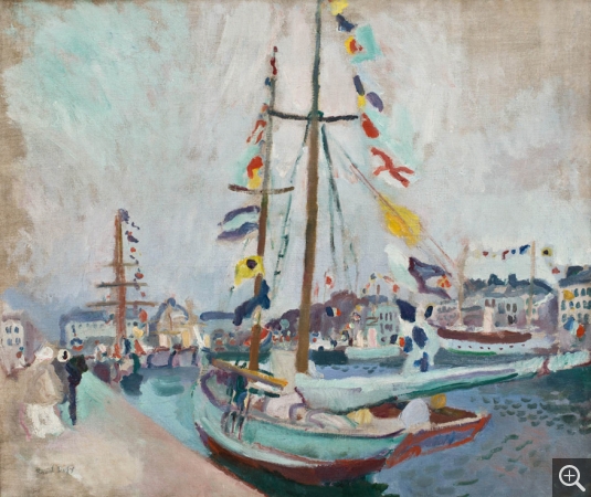 Raoul DUFY (1877-1953), Le Yacht pavoisé au Havre, 1904, huile sur toile, 69 x 81 cm. MuMa musée d'art moderne André Malraux, Le Havre, legs de Mme Raoul Dufy, 1963. © MuMa Le Havre / David Fogel © ADAGP, Paris, 2013