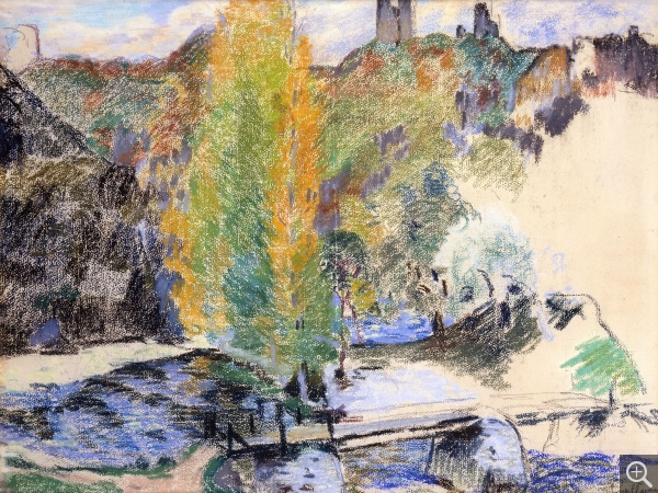 Armand GUILLAUMIN (1841-1927), Bridge Over the Sédelle, Crozant, 1896, pastel on paper, 47 x 60 cm. © MuMa Le Havre / Florian Kleinefenn