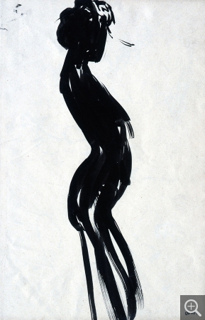 Albert MARQUET (1875-1947), Femme sinueuse (recto), ca. 1904, encre de Chine sur papier vélin, 28,5 x 18,8 cm. © MuMa Le Havre / Charles Maslard