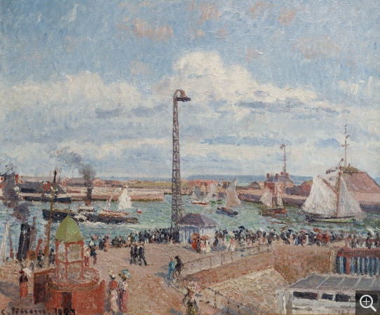 Camille PISSARRO (1831-1903), L'Anse des Pilotes et le brise-lames est, Le Havre, après-midi, temps ensoleillé, 1903, huile sur toile, 54,5 x 65,3 cm. © MuMa Le Havre / David Fogel