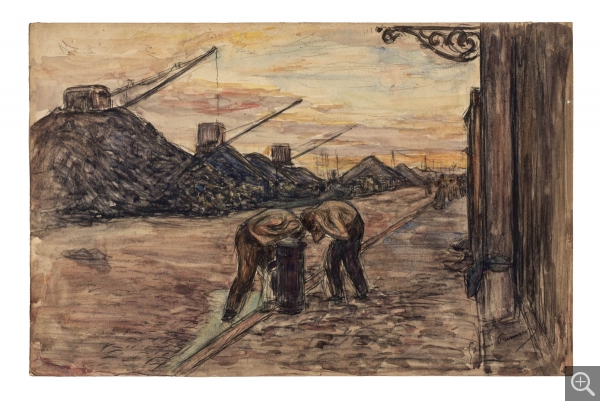 Gaston PRUNIER (1863-1927), La Fin de journée, 1899, crayon noir et aquarelle sur papier, 32,5 x 50 cm. Le Havre, musée d’art moderne André Malraux, achat de la ville, 2019. © MuMa Le Havre / Charles Maslard