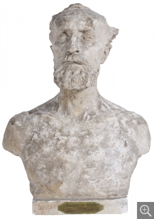 Auguste RODIN (1840-1917), Buste de Dalou, 1883, plâtre stéariné, 52 x 43 x 24 cm. © MuMa Le Havre / Charles Maslard