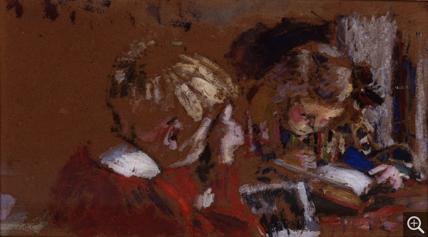 Édouard VUILLARD (1868-1940), Enfants lisant, 1906, huile sur carton, 14,5 x 26 cm. © MuMa Le Havre / Florian Kleinefenn