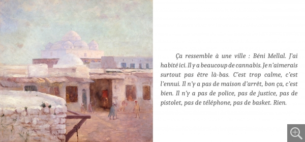 BAK nous parle du pays, avec une porte d’entrée particulière... Visuel : Charles COTTET (1863-1925), Village arabe et mosquée, canvas pasted on board, 49.2 x 53.2 cm. . © 2005 MuMa Le Havre / Florian Kleinefenn