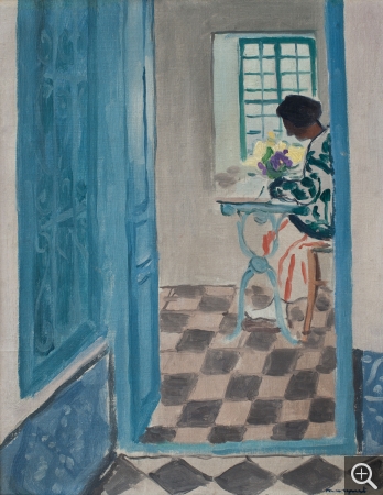 Albert MARQUET (1875-1947), Intérieur à Sidi-Bou-Saïd, ca. 1923, huile sur toile marouflée sur carton toilé, 40,7 x 32 cm. © MuMa Le Havre / David Fogel