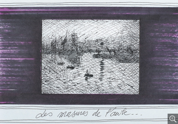François TROCQUET (1959), Les morsures de l’aube, 2017, dessin au stylo. © Laurent Lachèvre
