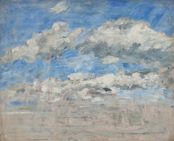 Eugène BOUDIN (1824-1898), Study of Clouds, Blue Sky, ca. 1888-1895, oil on wood, 37 x 46 cm. © MuMa Le Havre / David Fogel Eugène BOUDIN (1824-1898), Study of Clouds, Blue Sky, ca. 1888-1895, oil on wood, 37 x 46 cm. © MuMa Le Havre / David Fogel