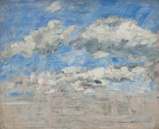 Eugène BOUDIN (1824-1898), Study of Clouds, Blue Sky, ca. 1888-1895, oil on wood, 37 x 46 cm. © MuMa Le Havre / David Fogel