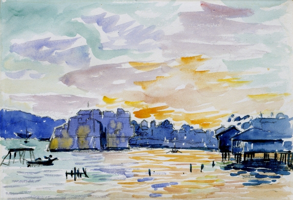 Henri Edmond CROSS (1856-1910), Le Mourillon, 1906, watercolour and black pencil on thick vellum paper, 16.9 x 24.7 cm. Senn-Foulds collection. © MuMa Le Havre / Florian Kleinefenn