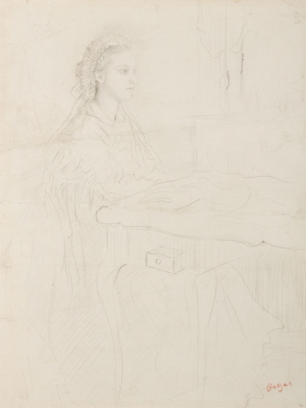 Edgar DEGAS (1834-1917), Marguerite Degas, ca. 1859-1860, graphite on wove paper, 30.1 x 23.2 cm. © MuMa Le Havre / Florian Kleinefenn