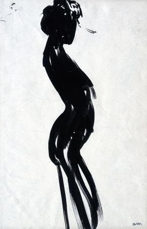 Albert MARQUET (1875-1947), Sinuous Woman (front), ca. 1904, Indian ink on wove paper, 28.5 x 18.8 cm. © MuMa Le Havre / Charles Maslard Albert MARQUET (1875-1947), Sinuous Woman (front), ca. 1904, Indian ink on wove paper, 28.5 x 18.8 cm. © MuMa Le Havre / Charles Maslard