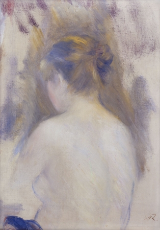 Pierre-Auguste RENOIR (1841-1919), Femme vue de dos, ca. 1875-1879, huile sur toile, 27,1 x 22,1 cm. © MuMa Le Havre / Florian Kleinefenn