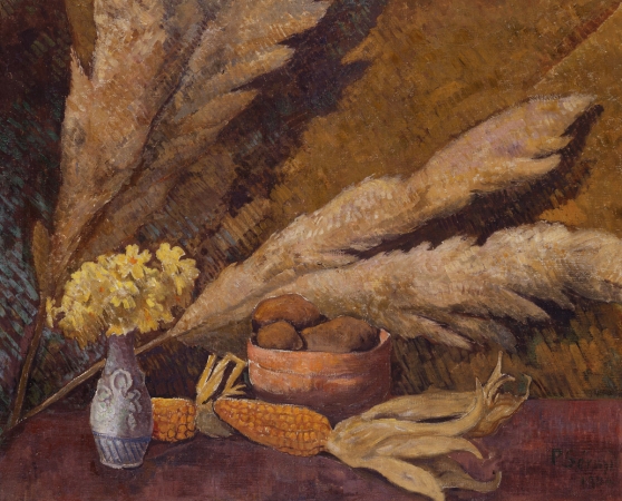 Paul SÉRUSIER (1864-1927), Still Life with Reeds or Primrose and Corn, 1904, oil on canvas, 60.5 x 73.5 cm. © MuMa Le Havre / Florian Kleinefenn Paul SÉRUSIER (1864-1927), Still Life with Reeds or Primrose and Corn, 1904, oil on canvas, 60.5 x 73.5 cm. © MuMa Le Havre / Florian Kleinefenn