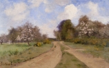 Antoine CHINTREUIL (1814-1873), Campagne au printemps ou Verger à Carlepont, 1865, huile sur bois, 25,7 x 40 cm. © MuMa Le Havre / Florian Kleinefenn