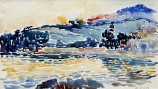 Henri Edmond CROSS (1856-1910), Coucher de soleil, aquarelle sur papier vélin. © MuMa Le Havre