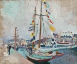 Raoul DUFY (1877-1953), Le Yacht pavoisé au Havre, 1904, huile sur toile, 69 x 81 cm. MuMa musée d'art moderne André Malraux, Le Havre, legs de Mme Raoul Dufy, 1963. © MuMa Le Havre / David Fogel © ADAGP, Paris, 2013