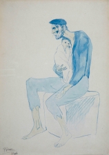 Pablo PICASSO (1881-1973), Le mendiant, 1904, aquarelle sur papier, 36 x 26 cm. © MuMa Le Havre / Charles Maslard — © Succession Picasso, 2013