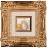 Pierre-Auguste RENOIR (1841-1919), Tête d’enfant et pomme – fragment, huile sur toile, 8 x 8 cm. Le Havre, musée d’art moderne André Malraux, don de Madame Veuve Robert Boyez, née Masana-Mas, 2020. © MuMa Le Havre / Charles Maslard