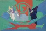 Jacques VILLON (1875-1963), Trophées au cor, 1952, huile sur toile, 38 x 55 cm. Le Havre, musée d'art moderne André Malraux, achat de la Ville, 1953. © MuMa Le Havre / Florian Kleinefenn © ADAGP, Paris 2020