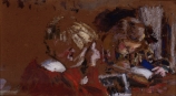 Édouard VUILLARD (1868-1940), Children Reading, 1906, oil on board, 14.5 x 26 cm. © MuMa Le Havre / Florian Kleinefenn