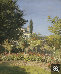 Claude MONET (1840-1926), Jardin en fleurs - à Sainte-Adresse, vers 1866, huile sur toile, 64 x 53 cm. Montpellier - Musée Fabre. Dépôt du Musée d'Orsay - Paris.. © RMN-Grand Palais (musée d’Orsay) / Hervé Lewandowski
