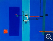 Jean LABELLIE, La Seine à Bougival, 1952, gouache sur papier, 48 x 68 cm. Le Havre - musée d’art moderne André Malraux - don Jeanne Labellie - 2025. ©Emmanuel Ciepka