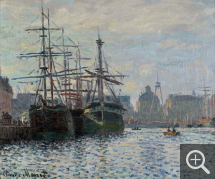 Claude MONET (1840-1926), Le Bassin du Commerce, Le Havre, vers 1874, huile sur toile, 37 x 45 cm. Liège - La Boverie. © Musée des Beaux-Arts de Liège/La Boverie