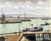 Albert MARQUET (1875-1947), La Passerelle du Havre, 1934, huile sur carton entoilé, 36,5 x 44,5 cm. Strasbourg - Musée d’Art Moderne et Contemporain. © Musées de Strasbourg