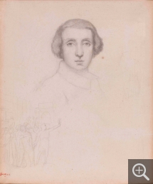 Edgar DEGAS (1834-1917), Tête d’homme et groupe de personnages, vers 1861-1862, mine de plomb sur papier, 33 x 29 cm,. collection Christophe Karvelis-Senn. ©François Doury