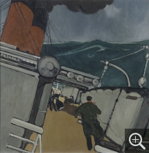 Jean-Émile LABOUREUR, Le Roulis transatlantique, 1907, huile sur toile, 55 x 55,6 cm. musée d'arts de Nantes ©Musée d’arts de Nantes / C. Clos