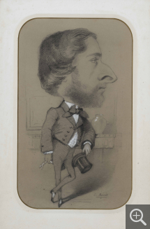 Claude MONET (1840-1926), Eugène Lecadre, vers 1858, crayon noir sur papier avec rehauts de craie blanche, 48 x 30 cm. 'Collection particulière. © François Doury