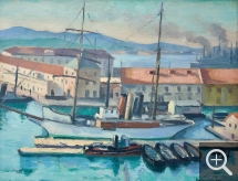 Henri MANGUIN (1874-1949), Toulon, vue de l’arsenal, vers 1926-1927, huile sur toile, 38 x 46 cm. 'Collection particulière. ©DR