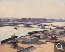 Albert MARQUET (1875-1947), Rouen, le pont Boieldieu et le quai de Paris par temps ensoleillé, 1912, oil on canvas, 63 x 80 cm. Private collection. © Courtoisie Galerie de la Présidence - Paris