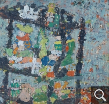 Jean POUGNY (1890-1956), Etagère, 1947, huile sur toile, 28,5 x 30 cm. Le Havre - musée d’art moderne André Malraux - collection Édouard Senn - donation Hélène Senn-Foulds - 2009. ©MuMa Le Havre / Charles Maslard ©ADAGP - Paris - 2024