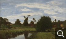 Eugène BOUDIN (1824-1898), Paysage normand, 1854-1858, huile sur bois, 34 x 57 cm. Japon - Saitama - Museum of Modern Art - dépôt du Marunuma Art Park - Asaka. © Marunuma Art Park - Asaka