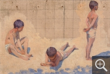 Henri Edmond CROSS (1856-1910), Étude pour « Plage de Baigne-Cul », 1891-1892, huile sur toile, 23 x 34 cm. collection Christohe Karvelis-Senn ©François Doury