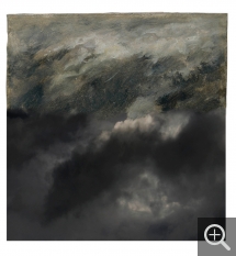Jacqueline SALMON (1943), Ciel noir avec Boudin, 2016, , 75 x 60 cm. (Ciel pommelé.  MuMa Le Havre). © Jacqueline Salmon