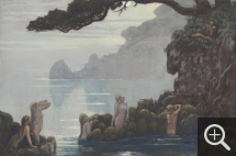 Jean Francis AUBURTIN (1866-1930), Étude pour La Forêt et la mer, 1895, fusain, gouache et pastel sur papier, 79,5 x 100,6 cm. . © MuMa Le Havre / Jean-Louis Coquerel